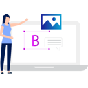 پیش‌نمایش فایل girl-is-standing-in-front-of-the-laptop-10795747 از پک پست وبلاگ و محتوا