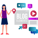 پیش‌نمایش فایل girl-showing-elements-of-an-online-blog-10795734 از پک پست وبلاگ و محتوا