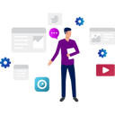 پیش‌نمایش فایل man-is-explaining-about-the-video-on-the-blog-post-10795740 از پک پست وبلاگ و محتوا