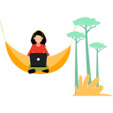 پیش‌نمایش فایل girl-sitting-on-a-hammock-swing-using-laptop-10909218 از پک فریلنسری