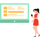 پیش‌نمایش فایل girl-using-phone-watching-checklist-10909234 از پک فریلنسری