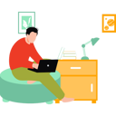 پیش‌نمایش فایل young-guy-working-online-on-couch-10909247 از پک فریلنسری