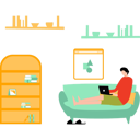 پیش‌نمایش فایل young-man-sitting-on-sofa-working-on-laptop-10909226 از پک فریلنسری