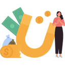 پیش‌نمایش فایل girl-collecting-funds-with-magnet-10863659 از پک تامین مالی جمعی