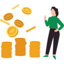 پیش‌نمایش فایل girl-is-standing-next-to-the-dollar-coins-10863622 از پک تامین مالی جمعی