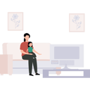 پیش‌نمایش فایل girl-and-kid-are-watching-tv-10872965 از پک فعالیت روزانه