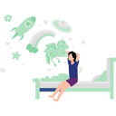 پیش‌نمایش فایل girl-is-daydreaming-about-a-unicorn-10873175 از پک رویاپرداز