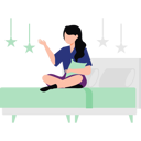 پیش‌نمایش فایل girl-is-sitting-on-the-bed-10873155 از پک رویاپرداز