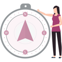 پیش‌نمایش فایل girl-is-explaining-about-the-travel-direction-10832217 از پک قطب‌نما