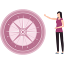 پیش‌نمایش فایل girl-is-pointing-to-the-compass-10832353 از پک قطب‌نما