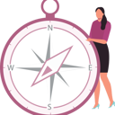 پیش‌نمایش فایل girl-is-telling-about-the-direction-on-the-compass-10832212 از پک قطب‌نما