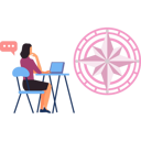 پیش‌نمایش فایل girl-is-working-on-the-laptop-10832193 از پک قطب‌نما