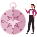 پیش‌نمایش فایل girl-tells-direction-of-the-wind-with-a-compass-10832420 از پک قطب‌نما