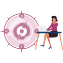 پیش‌نمایش فایل girl-working-on-laptop-with-compass-10832190 از پک قطب‌نما