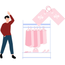 پیش‌نمایش فایل boy-is-looking-at-the-discount-tags-10928746 از پک بازار و فروش