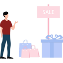 پیش‌نمایش فایل boy-is-looking-at-the-gift-sale-10928764 از پک بازار و فروش