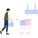 پیش‌نمایش فایل boy-is-putting-shopping-bags-in-a-trolley-10928749 از پک بازار و فروش