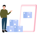 پیش‌نمایش فایل boy-pointing-at-parcel-on-mobile-10928747 از پک بازار و فروش