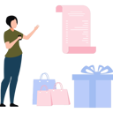 پیش‌نمایش فایل girl-is-pointing-at-the-list-for-shopping-10928733 از پک بازار و فروش