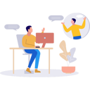 پیش‌نمایش فایل boy-talking-online-on-monitor-10815227 از پک مدیریت کسب و کار