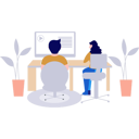 پیش‌نمایش فایل businessman-and-businesswoman-working-on-monitor-10815211 از پک مدیریت کسب و کار