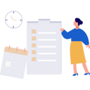 پیش‌نمایش فایل girl-is-pointing-to-the-list-on-the-clipboard-10815164 از پک مدیریت کسب و کار