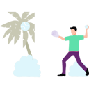 پیش‌نمایش فایل boy-is-hitting-coconut-tree-with-ball-10992061 از پک ورزشی