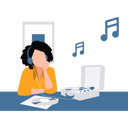 پیش‌نمایش فایل girl-listening-to-music-10983444 از پک جشن