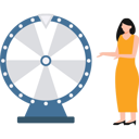 پیش‌نمایش فایل girl-showing-spin-wheel-10983480 از پک جشن
