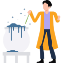 پیش‌نمایش فایل male-magician-casting-spell-on-cauldron-10983467 از پک جشن