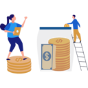 پیش‌نمایش فایل businessman-and-businesswoman-are-saving-money-in-the-jar-10890925 از پک امور مالی