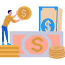 پیش‌نمایش فایل businessman-is-showing-the-dollar-coin-10890966 از پک امور مالی