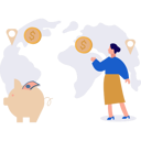 پیش‌نمایش فایل businesswoman-is-looking-at-the-dollar-coins-10890980 از پک امور مالی