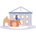 پیش‌نمایش فایل businesswoman-is-sitting-outside-the-bank-10890877 از پک امور مالی