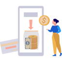 پیش‌نمایش فایل businesswoman-showing-online-savings-jar-in-mobile-10890945 از پک امور مالی