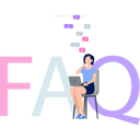 پیش‌نمایش فایل girl-working-on-laptop-on-faq-services-10873801 از پک سوالات متداول