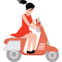 پیش‌نمایش فایل beautiful-girl-is-riding-a-scooter-10890455 از پک مد