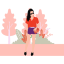 پیش‌نمایش فایل beautiful-girl-is-standing-in-park-10890486 از پک مد
