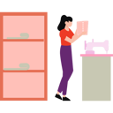 پیش‌نمایش فایل beautiful-lady-is-holding-a-piece-of-clothe-10890543 از پک مد