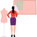 پیش‌نمایش فایل beautiful-lady-is-looking-at-a-sketch-of-clothes-10890530 از پک مد