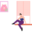 پیش‌نمایش فایل beautiful-lady-is-posing-in-the-window-10890467 از پک مد