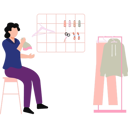پیش‌نمایش فایل beautiful-lady-is-sitting-on-the-stool-10890547 از پک مد