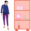 پیش‌نمایش فایل fashion-girl-is-standing-by-the-shelf-10890491 از پک مد
