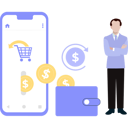پیش‌نمایش فایل boy-transferring-money-for-online-shopping-10731244 از پک کیف پول دیجیتال