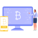 پیش‌نمایش فایل girl-is-talking-about-bitcoin-on-the-screen-10731217 از پک کیف پول دیجیتال