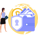 پیش‌نمایش فایل girl-looking-at-digital-wallet-10731212 از پک کیف پول دیجیتال
