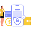 پیش‌نمایش فایل girl-looking-at-online-money-protection-10731257 از پک کیف پول دیجیتال
