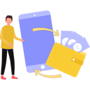 پیش‌نمایش فایل man-is-talking-about-money-transfer-10731228 از پک کیف پول دیجیتال