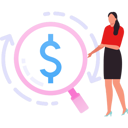 پیش‌نمایش فایل businesswoman-showing-dollar-sign-on-magnifying-glass-10928148 از پک بزرگ‌نمایی