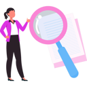 پیش‌نمایش فایل businesswoman-zooms-in-paper-through-magnifying-glass-10928069 از پک بزرگ‌نمایی